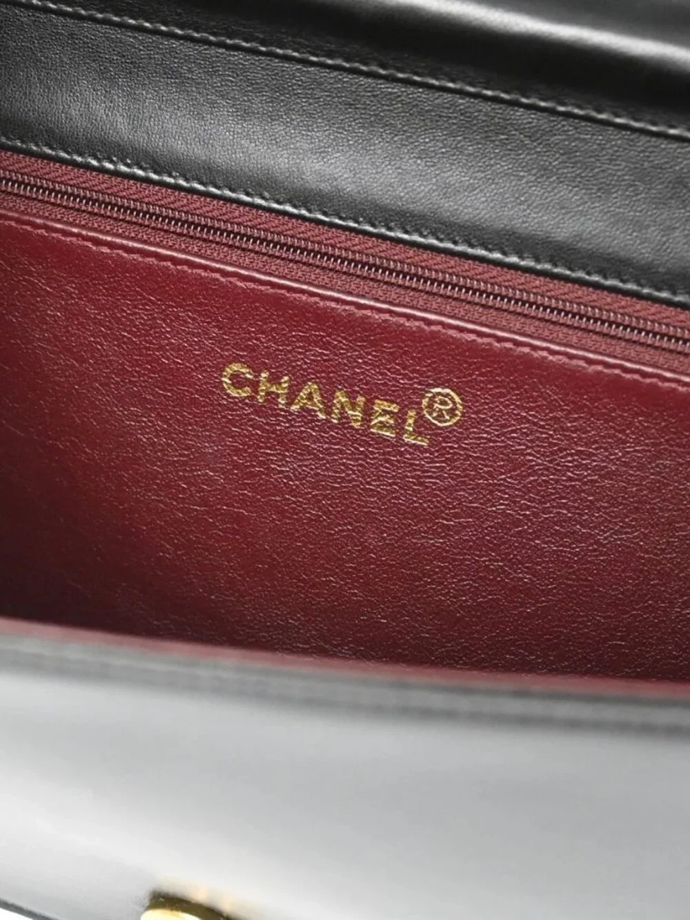 Chanel Black Lambskin Pushlock Small Full Flap Shoulder Bag 197349